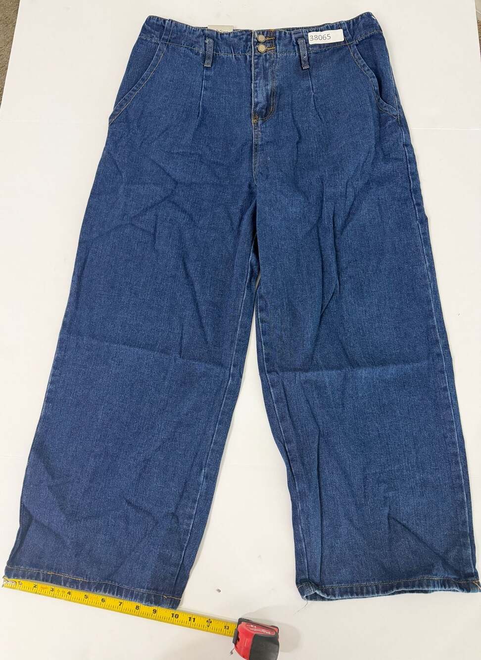 Sta Chic High-Waisted Pleated Wide-Leg Jeans